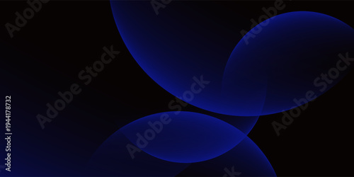 Abstract Neon technology background with blue circle glowing light for Landing Page Web design. eps 10