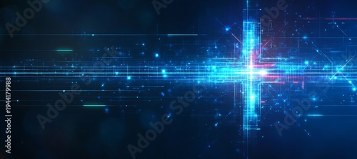 Wallpaper Mural Abstract Blue Cross Matrix Representing a Modern Technological Healthcare System in Digital Format Torontodigital.ca