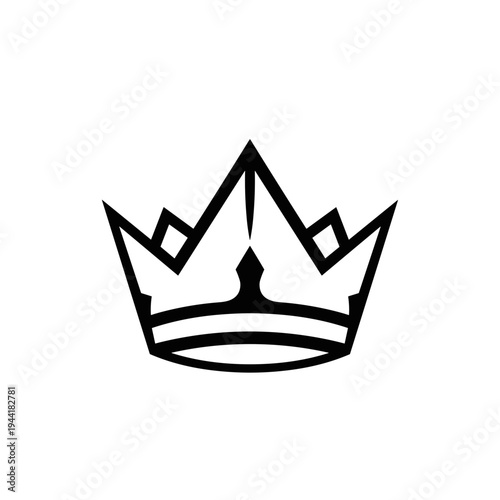 Simple Black Crown Icon Illustration 1.