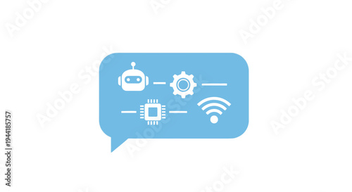 Artificial Intelligence Network Concept with Chat Bubble