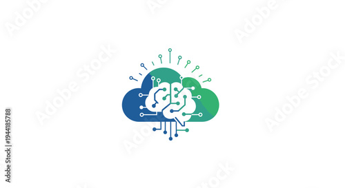 Artificial Intelligence Network Concept with Cloud and Brain