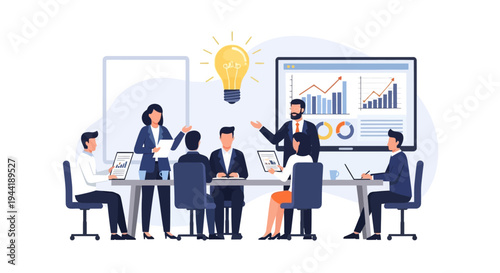 Business people in a meeting discussion.