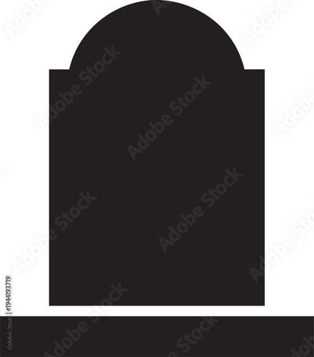 Classic gravestone silhouette vector illustration for cemetery landscape and memorial sign