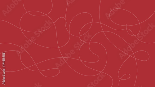 An abstract background features swirling interconnected white lines against a solid deep red color field creating a minimalist composition high quality professional detailed modern elegant stylish