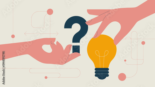 Two hands reach towards a glowing lightbulb shaped like a puzzle piece symbolizing problem solving and innovative ideas high quality professional detailed modern elegant stylish clean