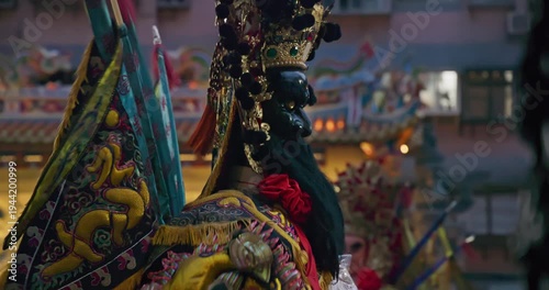 New Taipei City, Taiwan, May 12, 2025: A magnificent procession of deities at a temple fair, including the 