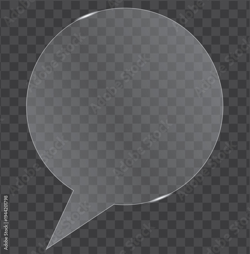 Transparent Dialogue: A minimalist speech bubble made of transparent glass, symbolizing communication and the sharing of thoughts and ideas.