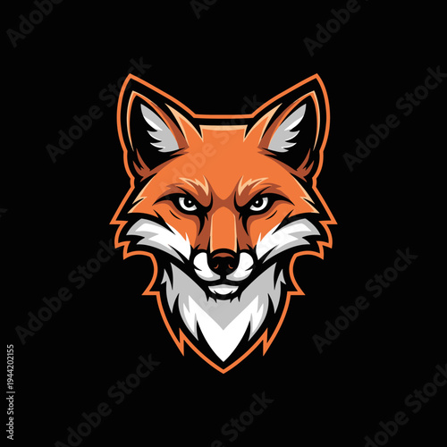 Intense Fox Head Mascot Logo Design.