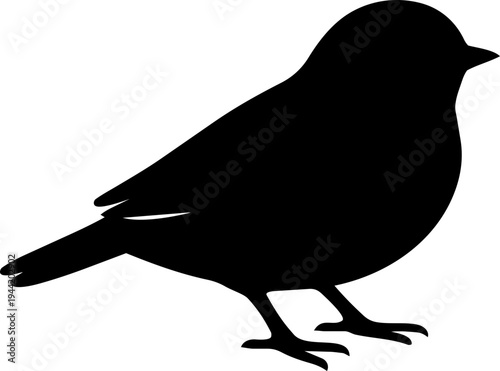 Small bird silhouette vector illustration isolated on white background
