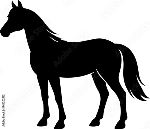 Horse silhouette vector illustration isolated on white background
