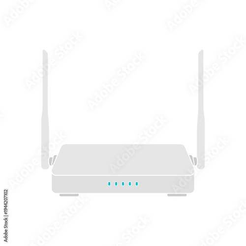 White wireless wi-fi router icon, without background