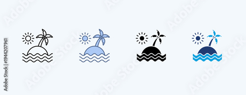 Summer Trip Multiple Icon Illustration Vector