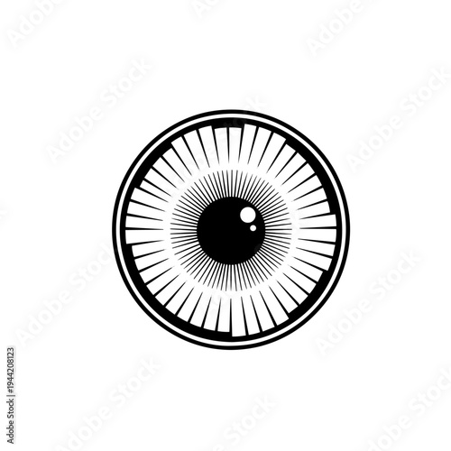 Contact Lenses Eye Care Black and White Vector Icon – Vision Correction Optical Device Line Art