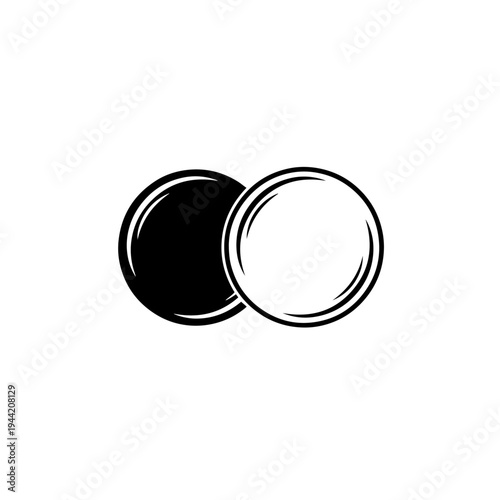 Contact Lenses Eye Care Black and White Vector Icon – Vision Correction Optical Device Line Art Illustration