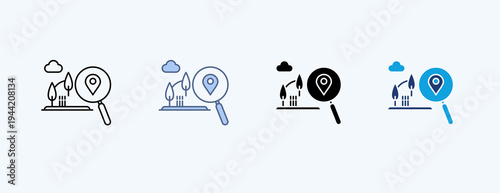 Nature Exploration Multiple Icon Illustration Vector
