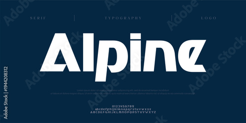 Alpine, Creative digital modern minimal logo alphabet font. Typography abstract minimalist sans serif typeface technology, electronic, sport, music, creative logos fonts. vector illustration
