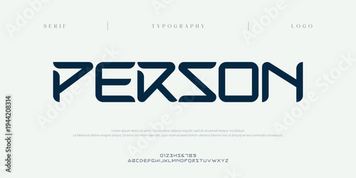 Person, Creative digital minimal modern alphabet fonts. Typography minimalist urban digital neon future creative logo font. vector illustration

