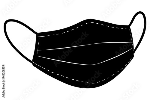 face mask icon,  face mask silhouette vector,  face mask black symbol. 

