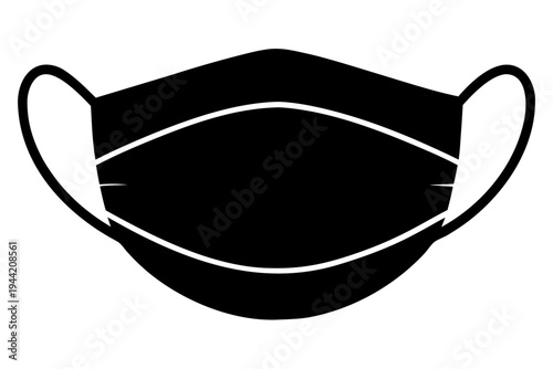 face mask icon,  face mask silhouette vector,  face mask black symbol. 
