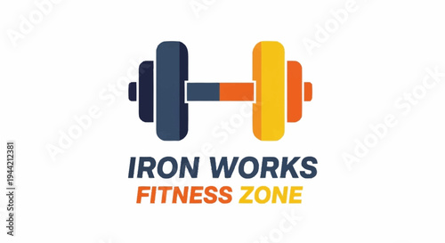 Colorful Dumbbell Logo for Fitness and Gym.