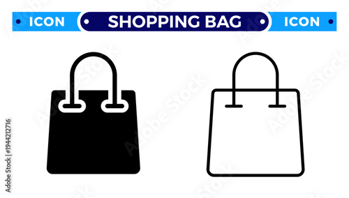 Retail Shopping Bag and E-commerce Consumer Purchase Vector Icon Set