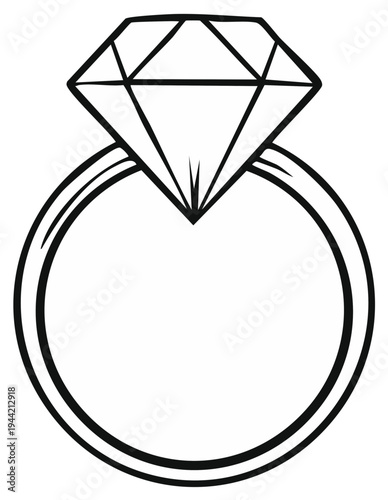 Elegant diamond ring symbol for marriage proposal and engagement celebrations