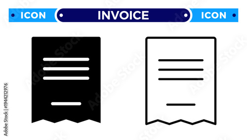 Financial Billing Receipt and E-commerce Invoice Document Vector Icon Set
