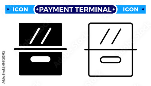 Credit Card Payment Terminal and Digital Transaction Processing Vector Icon Set