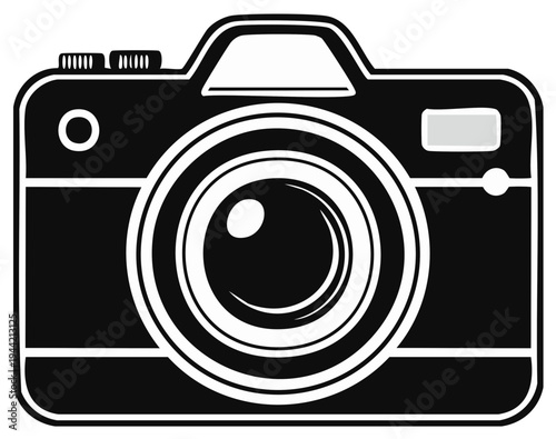 Modern Digital Camera Icon Minimalist Graphic Design Object