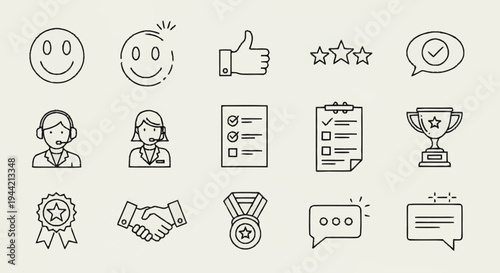 Customer service and feedback icons collection.