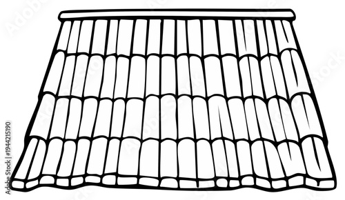 Rooftop Illustration of Stacked Tiles for Architectural Design and Building Construction
