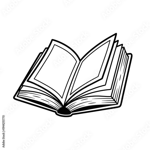 Open book with blank pages for writing and reading.