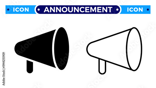 Megaphone Announcement for Marketing Promotion and Digital Advertising Vector Icon Set