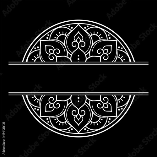 Frame in eastern tradition. Stylized with henna tattoos decorative pattern for decorating covers for book, notebook, casket, magazine, postcard and folder. Flower border in mehndi style.