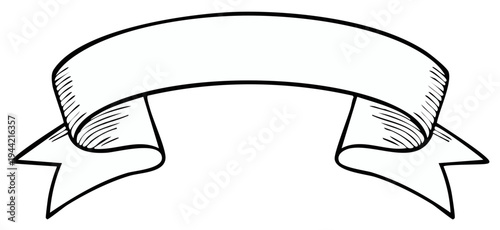 Empty Hand Drawn Banner with Folds and Lines