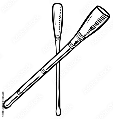 Artistic Tools Crossed Drawing