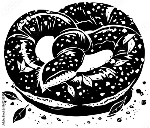 pretzel illustration food silhouette snack logo bakery icon bread outline pastry delicious german eat breakfast traditional baked salt oktoberfest shape women vector graphic background