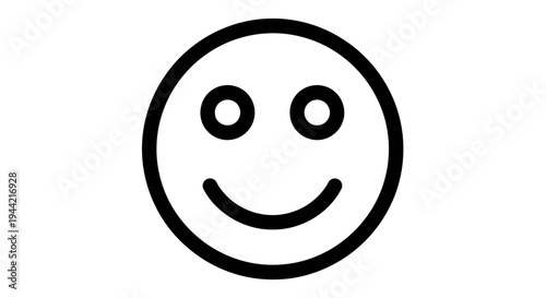 Smiling Face Icon. Happy Emoticon Symbol for Positive Emotion, Joy, and Good Mood. Satisfaction Pictogram.