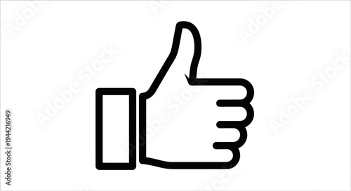 Thumbs Up Icon Line Art. Like Symbol for Social Media Approval, Positive Feedback, Success, and Agreement