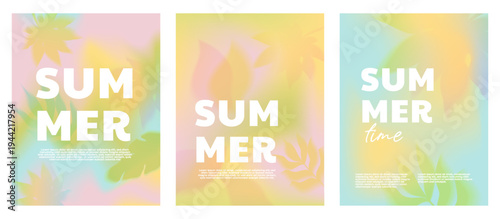 Spring and summer floral backgrounds with delicate flowers, leaves and wildflowers. Soft blurred outlines and pastel gradients create a light artistic atmosphere, perfect for invitations, wallpapers 
