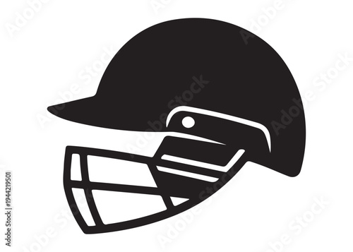 cricket helmet logo silhouette vector, batsman helmet logo silhouette vector illustration, safety helmet logo silhouette, sports protection equipment helmet logo silhouette design on white background