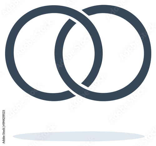 Interlocking Rings Symbol for Union Partnership and Connection