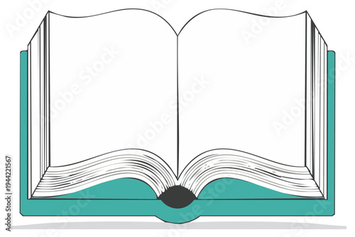 Illustrative open book with blank pages a symbol of reading knowledge and new ideas