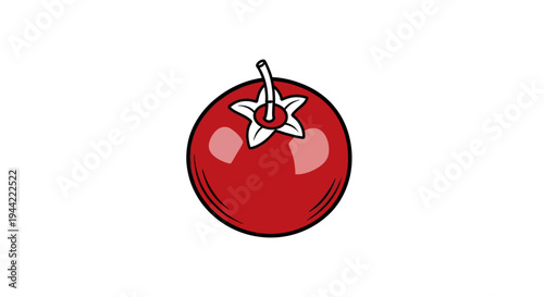 Fresh red tomato illustration on white background ready for use