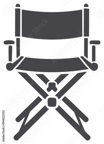 Classic director chair vector icon symbol for film making cinema and entertainment