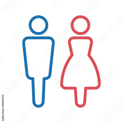 抽象的でスタイリッシュなカラーのトイレアイコン