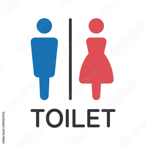 おしゃれモダンなカラーのTOILETトイレアイコン