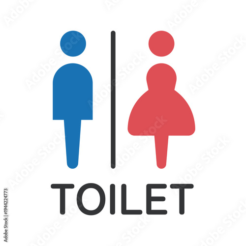 丸くてかわいいカラーのおしゃれトイレアイコン