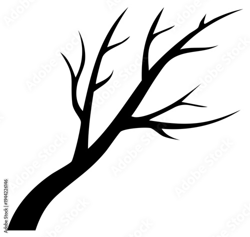 Stylized Black Tree Branches Silhouette