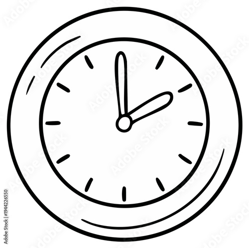 Simple line drawing of a circular clock face with hands indicating approximately two o'clock
